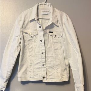Calvin Klein Men's White Jean Jacket